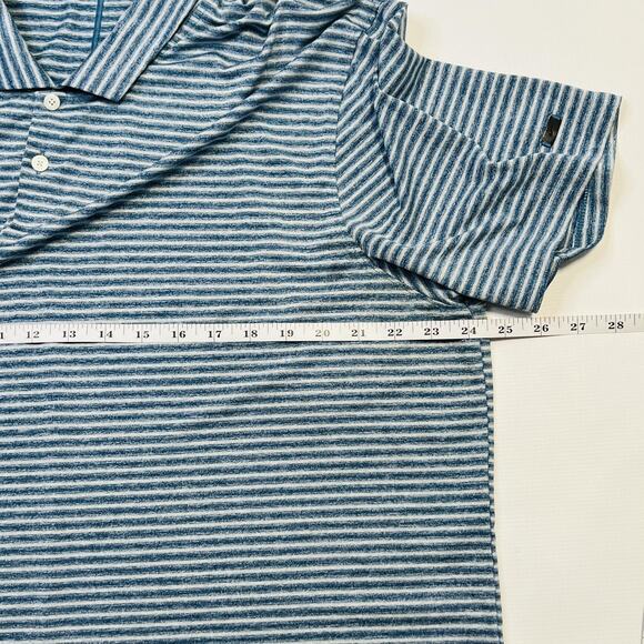 Nike Dri-FIT Polo Shirt Mens XL Blue White Striped Golf Tiger Woods Athletic - Picture 12 of 12